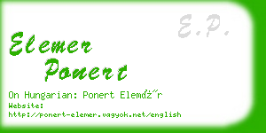 elemer ponert business card